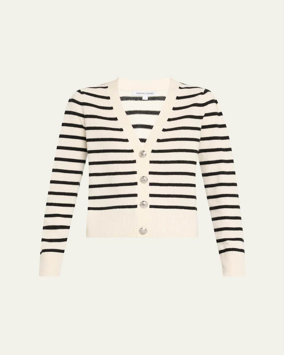 Solene Stripe Cashmere Cardigan